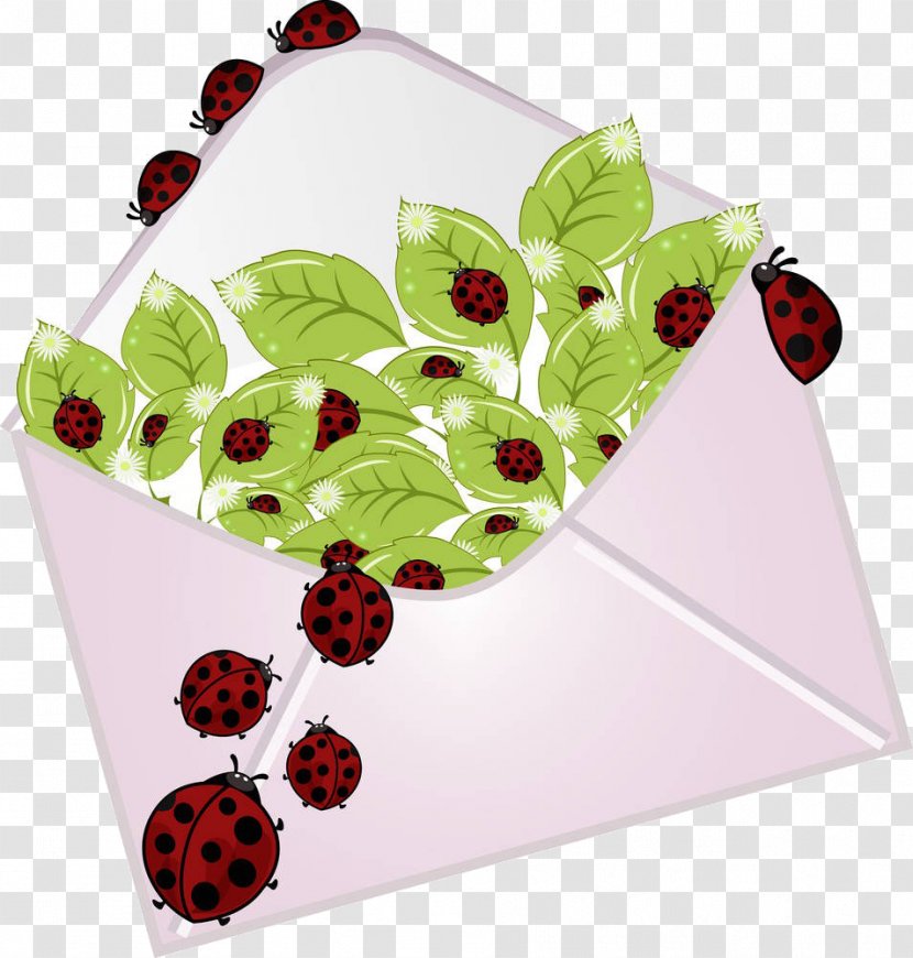 Royalty-free Photography Clip Art - Fruit - Cartoon Seven Lady Ladybug Envelope Transparent PNG