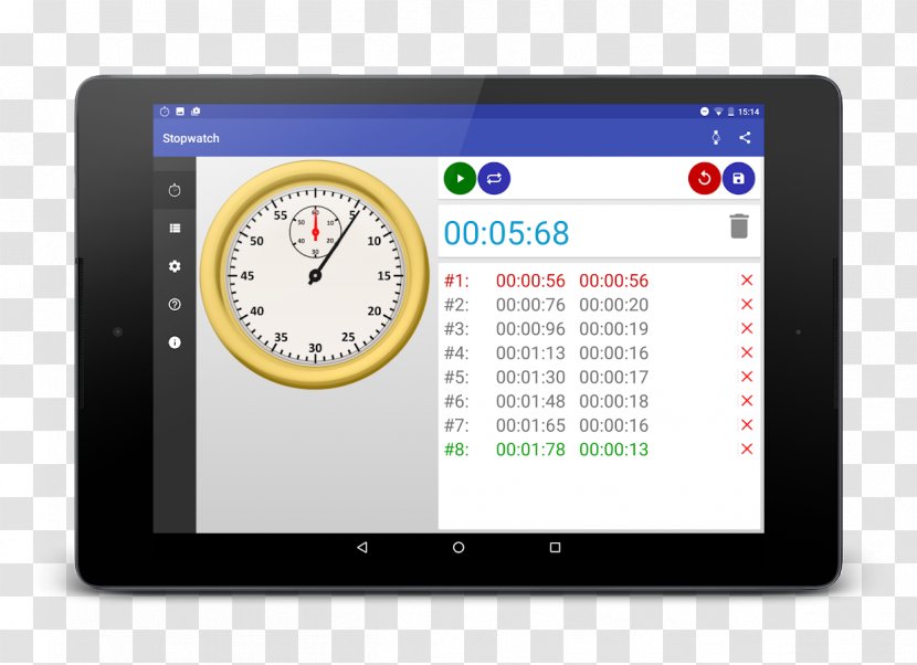 Handheld Devices Android Wear OS Google Play - Stopwatch Transparent PNG