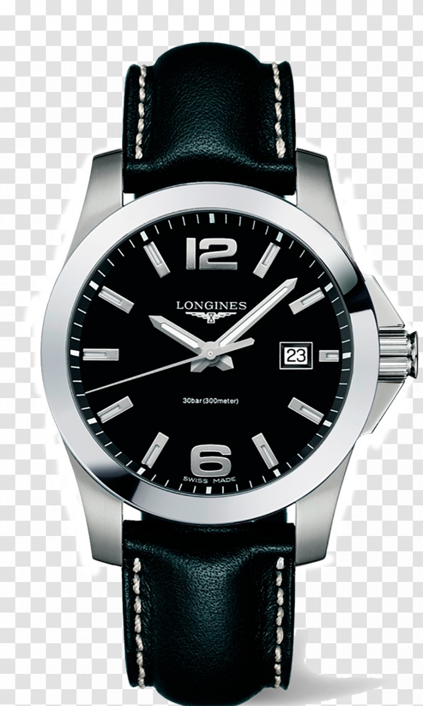 Longines Watchmaker Strap Quartz Clock - Leather Transparent PNG