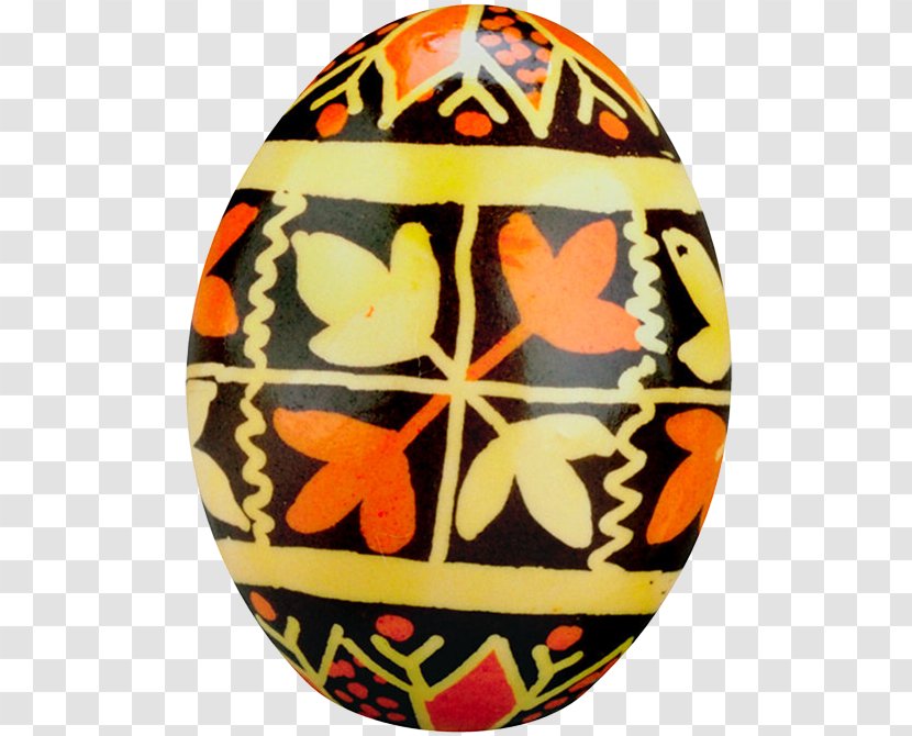 Pysanka Easter Egg Clip Art - Orange Transparent PNG