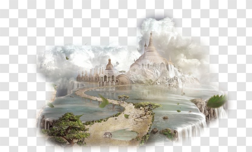 Desktop Wallpaper Fantasy Art Castle Landscape Painting Transparent PNG