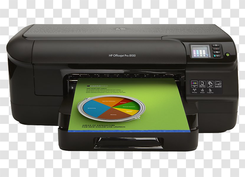 Hewlett-Packard HP Officejet Pro 8100 Printer Inkjet Printing - Hewlett-packard Transparent PNG