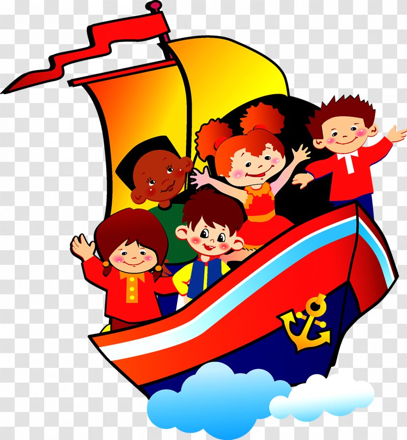 Child Cartoon Rainbow Drawing - Color - Children Take Sailing Transparent PNG