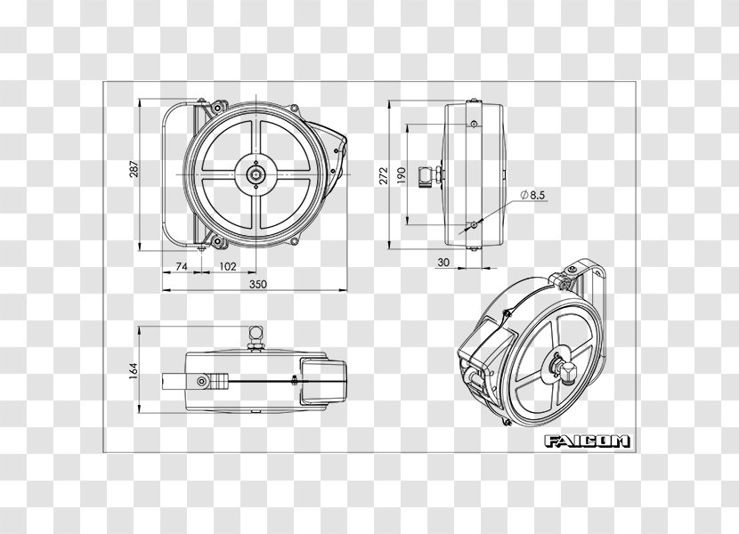 Door Handle Technical Drawing Car - Auto Part Transparent PNG