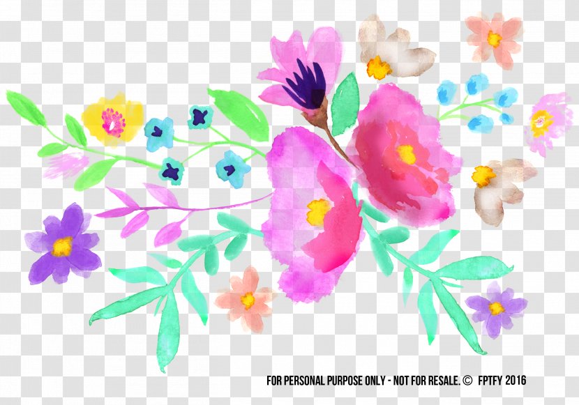 Paper Watercolor Painting Clip Art - Herbaceous Plant - Flower Transparent PNG
