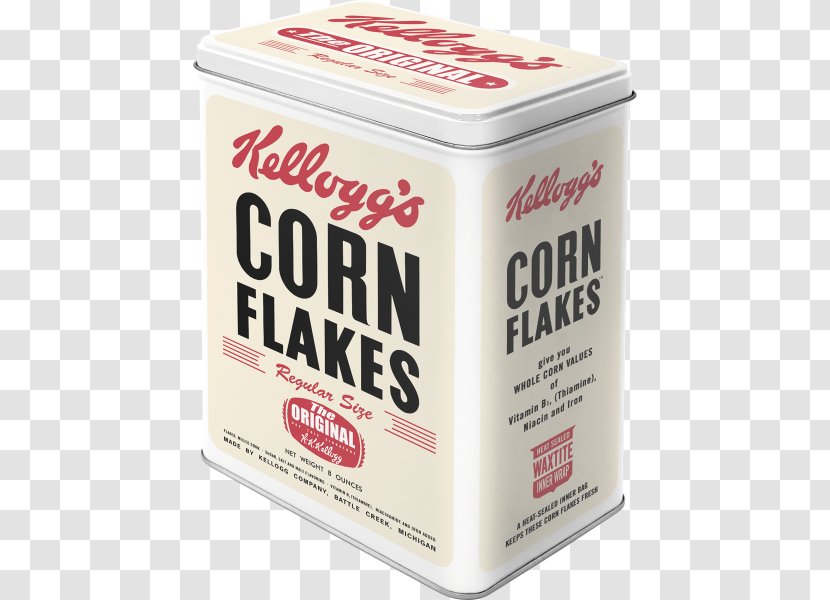Corn Flakes Breakfast Cereal Kellogg's Tin Box Can - Retro Style Transparent PNG