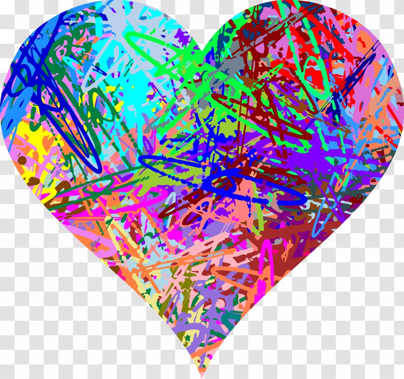 Jackson Pollack Heart Pollachius Clip Art - Watercolor - Colorful Transparent PNG