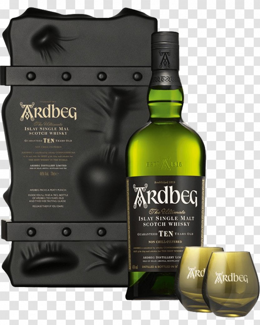 Ardbeg Whiskey Single Malt Whisky Scotch Loch Uigeadail - Bottle - Glass Transparent PNG