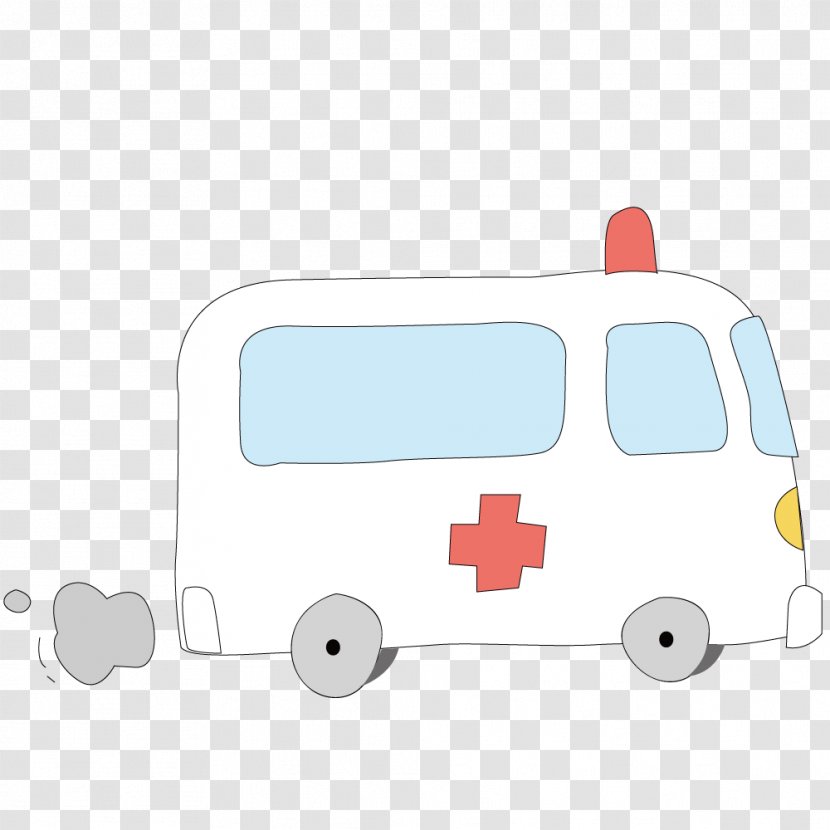 Hospital Ambulance - Drawing - Vector To Transparent PNG