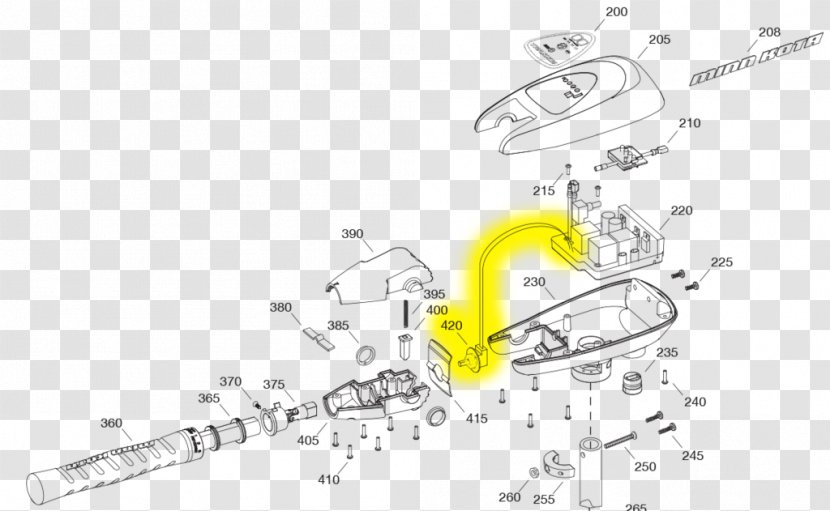 Trolling Motor Electric Yoke Bow - Yellow - Broken Board Transparent PNG