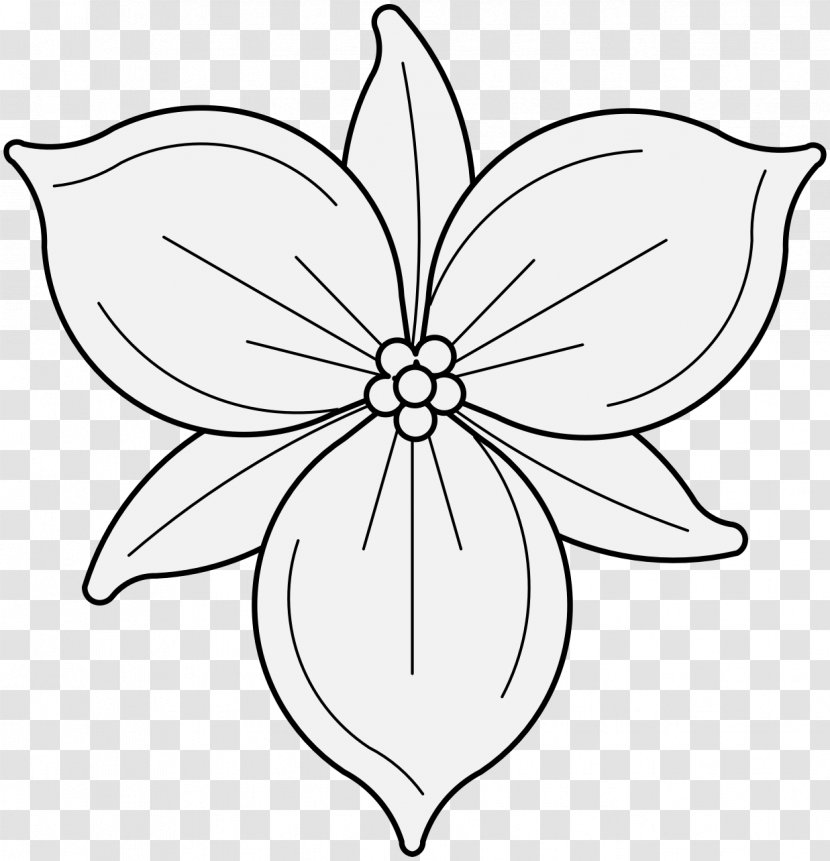 Flower Line Art - Blackandwhite - Wildflower Herbaceous Plant Transparent PNG