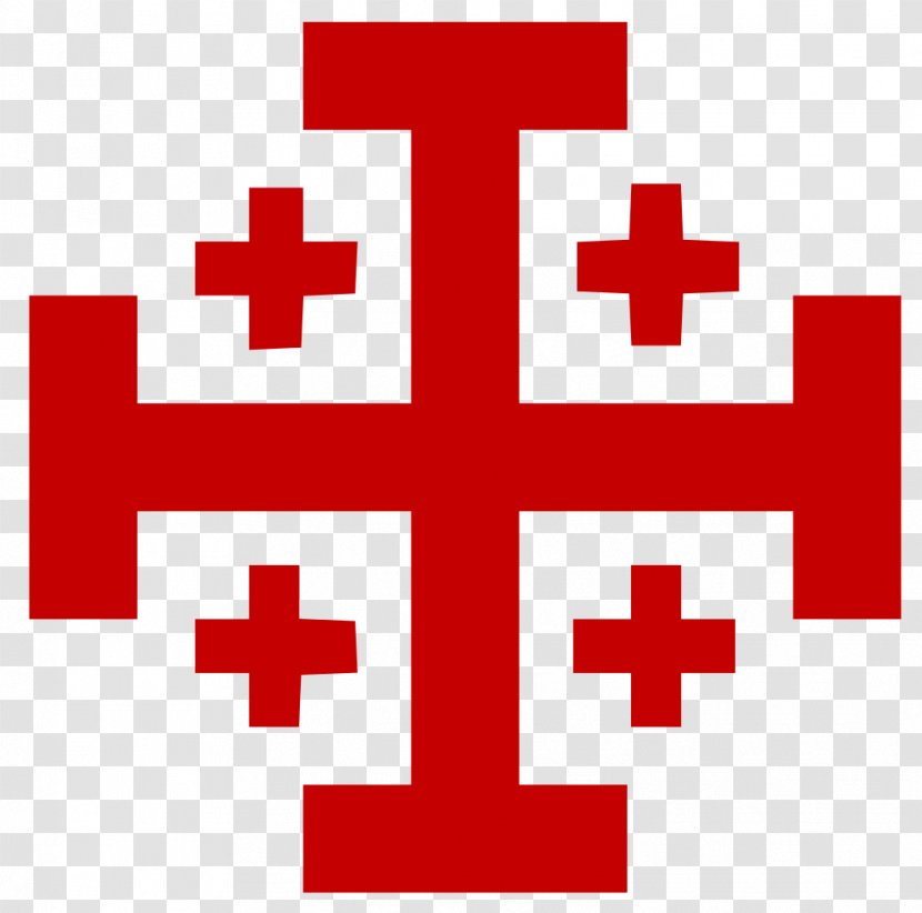 Jerusalem Cross Symbol Custody Of The Holy Land Order Sepulchre - Red Transparent PNG