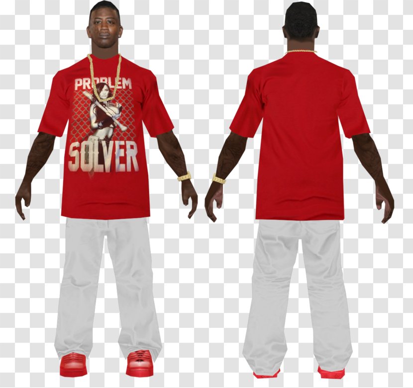 T-shirt Shoulder Sleeve Outerwear Costume - Red - Gucci Mane Transparent PNG
