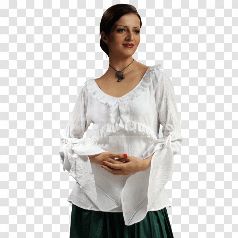 Blouse Middle Ages Textile Sleeve Ruffle - Mujeres Transparent PNG