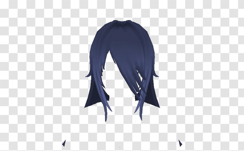 Yandere Simulator Hairstyle Blue Hair - Outerwear - Black Transparent PNG