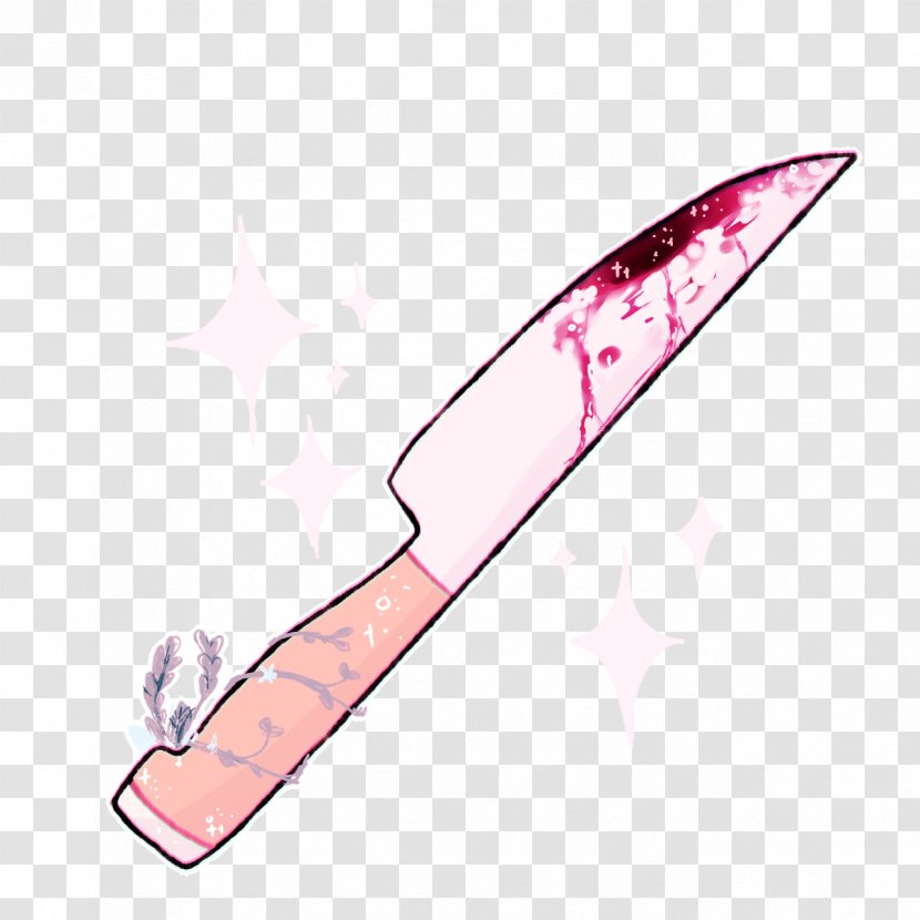 Knife Weapon Strangely Pleasing Art Aesthetics - Pink - Neck Bloodstain Transparent PNG