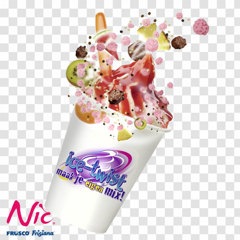 Sundae Ice Cream Cones Milkshake Soft Serve - Fruit Transparent PNG