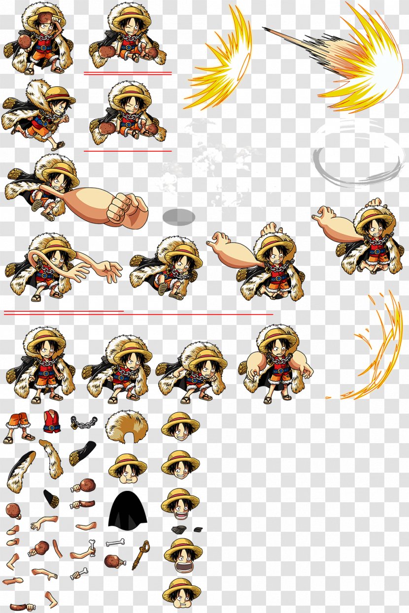 Monkey D. Luffy One Piece Treasure Cruise Shanks Sprite - Art Transparent PNG