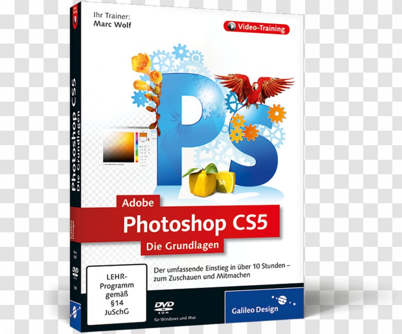 Adobe Photoshop CS5: Die Grundlagen ; Der Umfassende Einstieg In über 10 Stunden - Basic - Zum Zuschauen Und Mitmachen DVD-ROM Für Windows Mac Systems Computer Software TextWindows Dvd Cover Transparent PNG