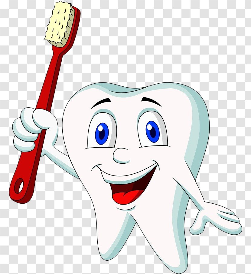 Cartoon Tooth Brushing Illustration - Tree - Hand-painted Toothbrush Transparent PNG