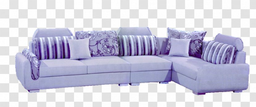 Sofa Bed Purple Couch Table Furniture - Material - Fabric Transparent PNG