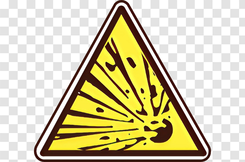 Yellow Triangle Triangle Sign Transparent PNG