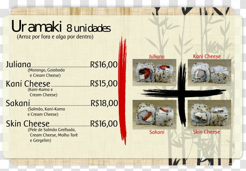 Paper Sushi Menu Lunch Font Transparent PNG