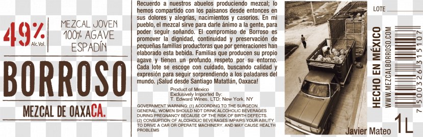 Mezcal Santiago Matatlan Distilled Beverage Tobalá Agave Transparent PNG