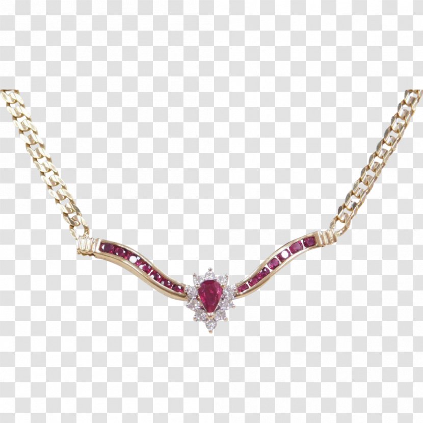 Necklace Gold Jewellery Estate Jewelry Ruby Transparent PNG