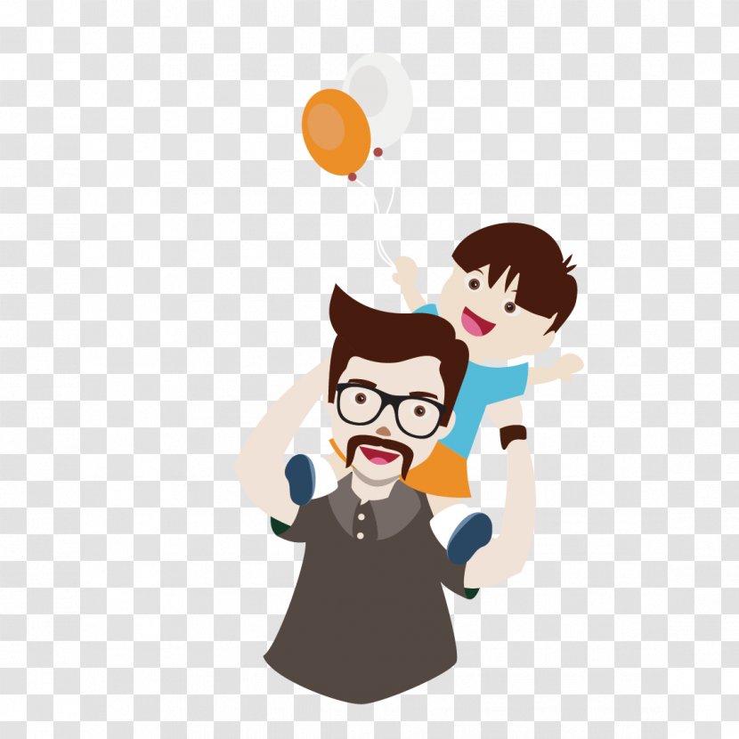 Father Cartoon Child - Happiness - Vector Carrying A Transparent PNG