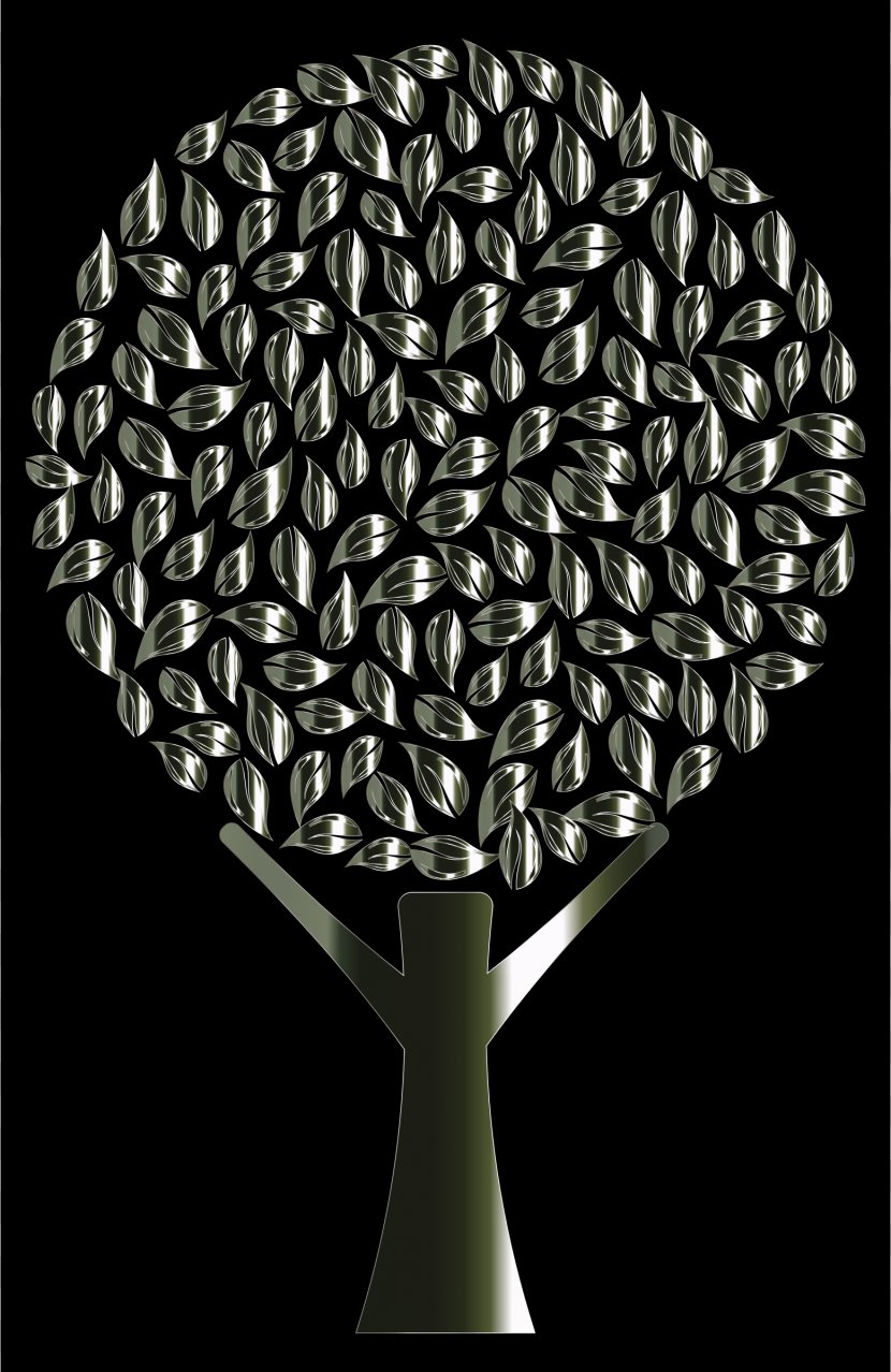 Tree Silver Clip Art - Obsidian Cliparts Transparent PNG