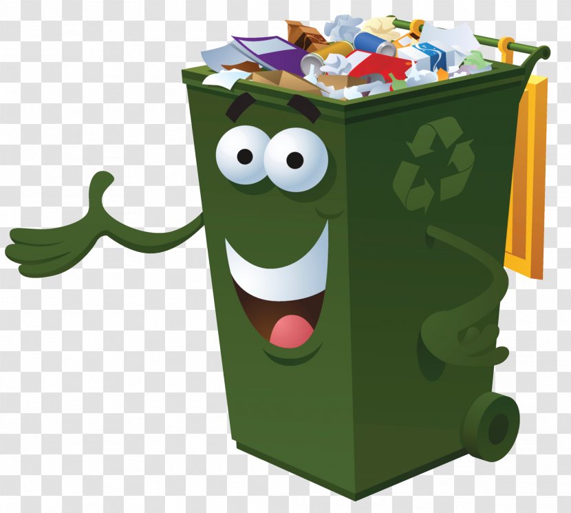 Waste Container Recycling Bin Paper - Rubbish Bins Baskets - Green Trash Can Transparent PNG