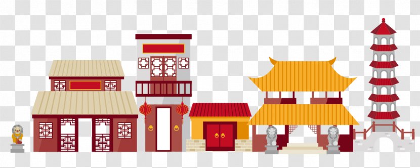 Chinatown Illustration - Home - Flat City Transparent PNG