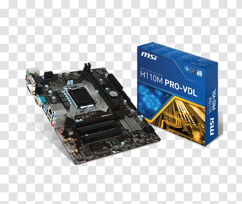 Intel Motherboard LGA 1151 MicroATX MSI H110M PRO-VDL - Lga Transparent PNG