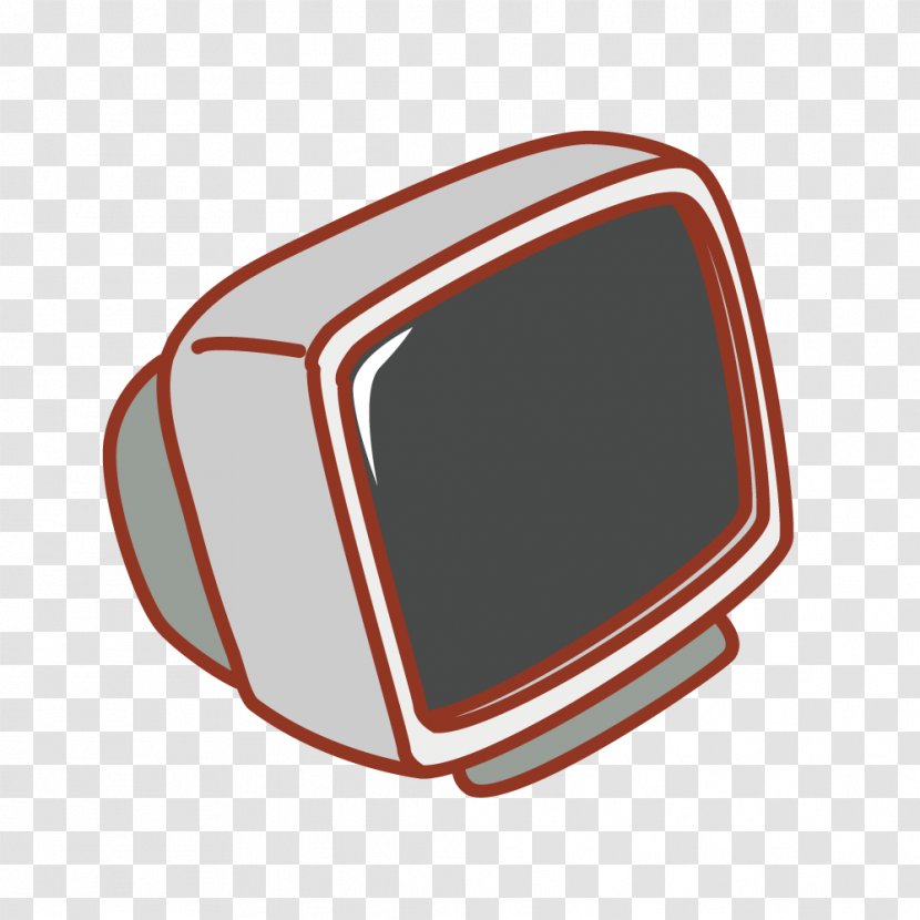 Drawing Computer Monitor Illustration - Royaltyfree - Cartoon Painted Gray Small TV Transparent PNG