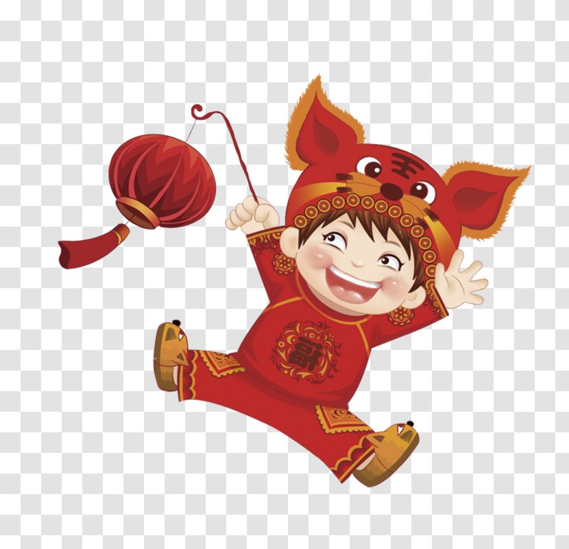 Chinese New Year Lantern Festival - Cute Kids Transparent PNG