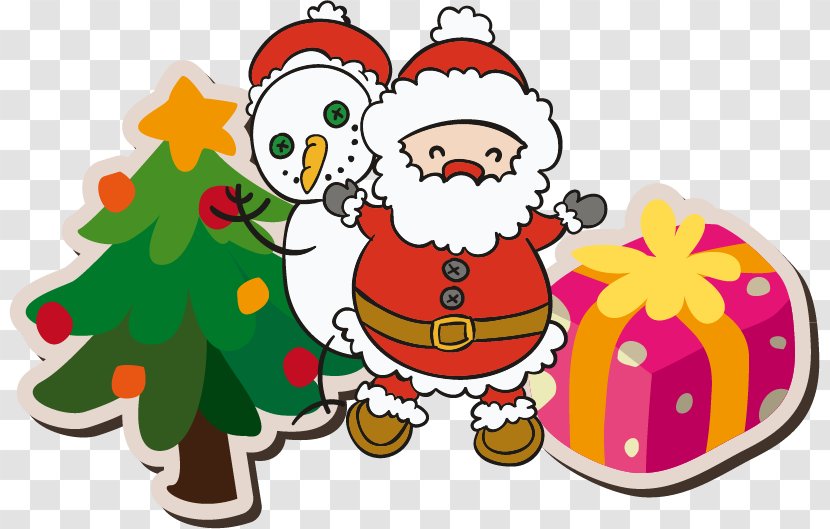 Santa Claus Christmas Tree Decoration Drawing - Gifts Snowman Transparent PNG