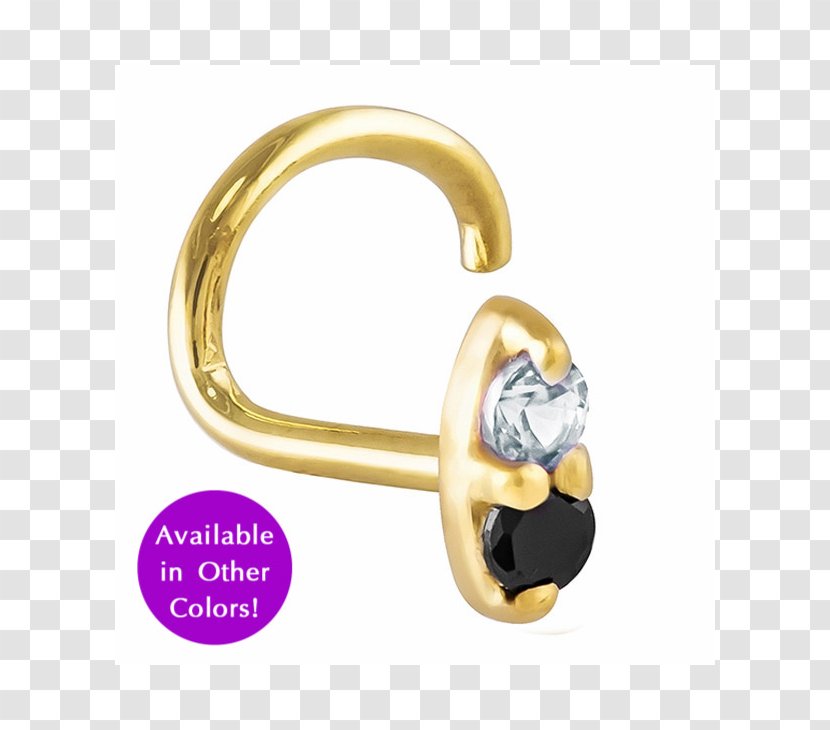 Earring Gold Body Jewellery Nose Diamond - Gemstone Transparent PNG