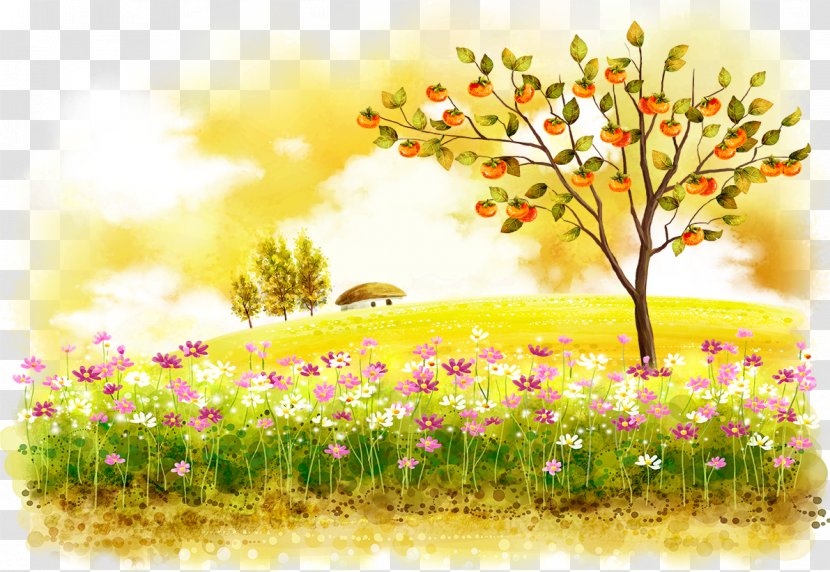 Autumn Winter Illustration - Yellow - Background Transparent PNG