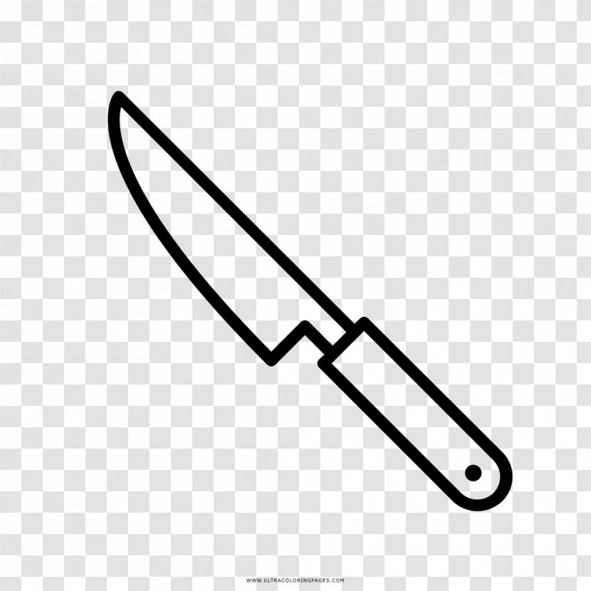 Knife Drawing Coloring Book Black And White - Cold Weapon Transparent PNG