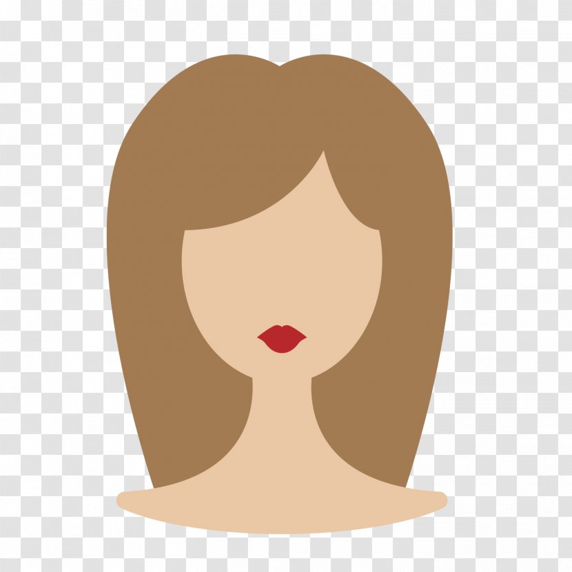 Nose Forehead Cartoon Font - Brown Model Lady Wig Transparent PNG