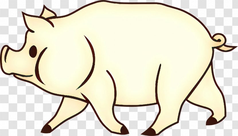 Pig Dog Clip Art Cattle Mammal - Line - Animal Transparent PNG