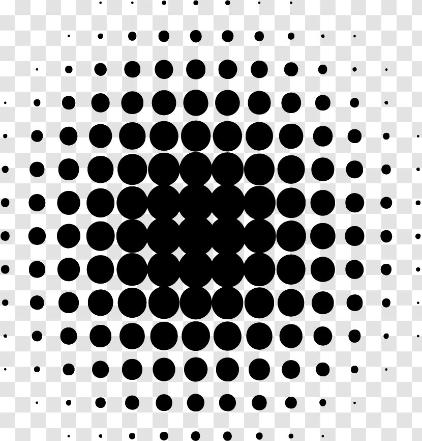 Halftone Monochrome - Cartoon - Circle Pattern Transparent PNG