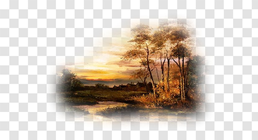 Landscape Painting Autumn Image Theatrical Scenery - Morning - Road Transparent PNG