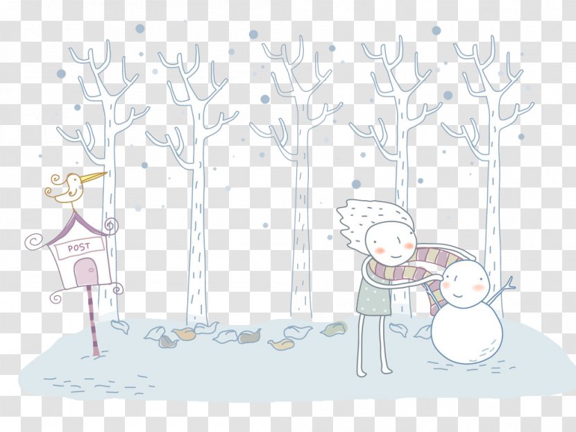 Snowman Winter - Watercolor Transparent PNG
