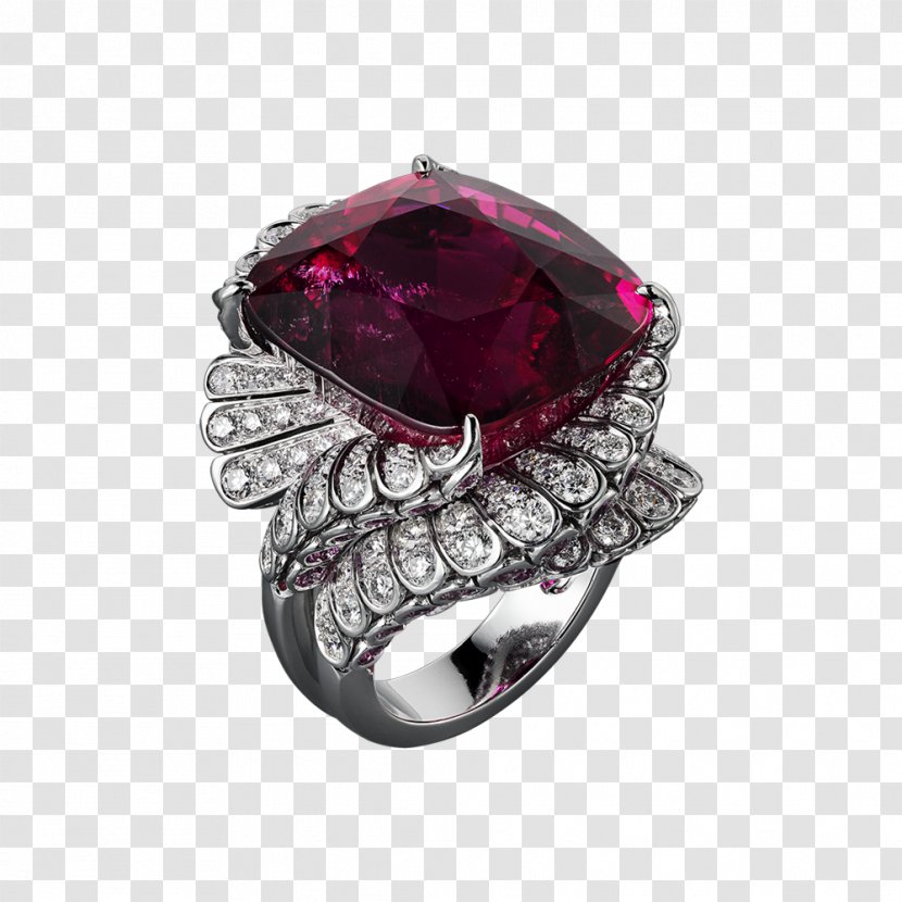 Ruby Ring Jewellery Cartier Gemstone - Diamond Cut Transparent PNG