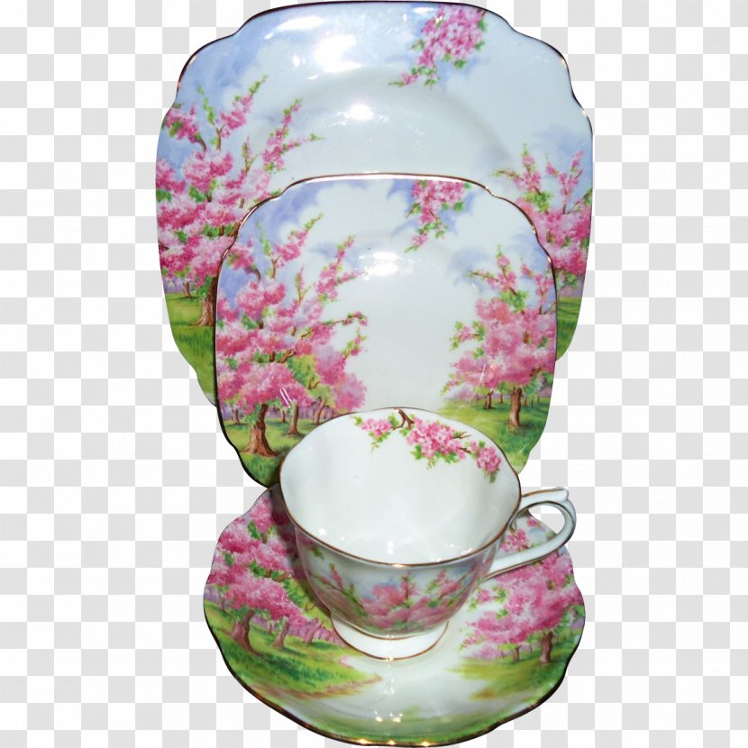 Coffee Cup Porcelain Saucer Tableware - Serveware - Ching Ming Cherry Blossom Festival Transparent PNG