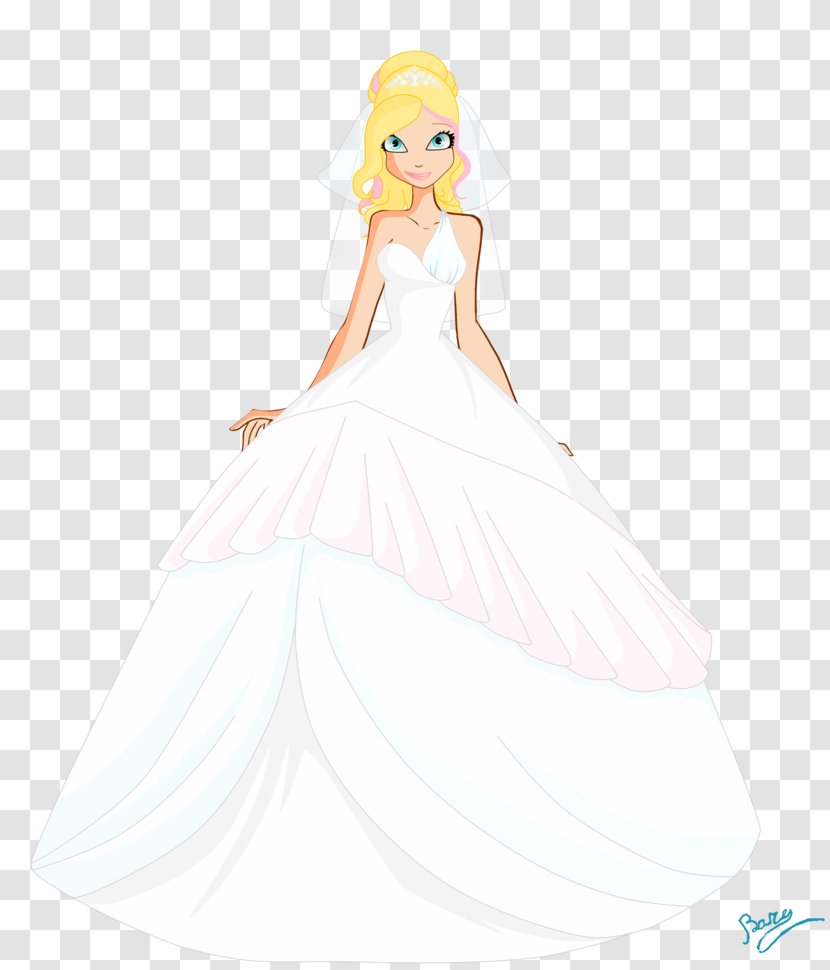 Gown Bride Wedding Dress - Cartoon - Vector Transparent PNG