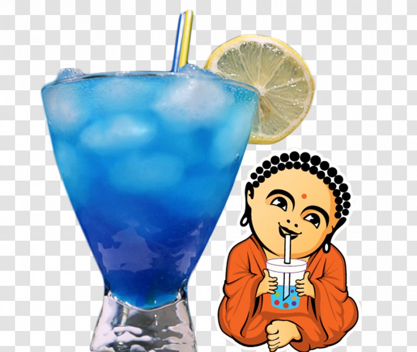 Blue Hawaii Bubble Tea Lagoon Drink Mix Cocktail Garnish - Heart Transparent PNG