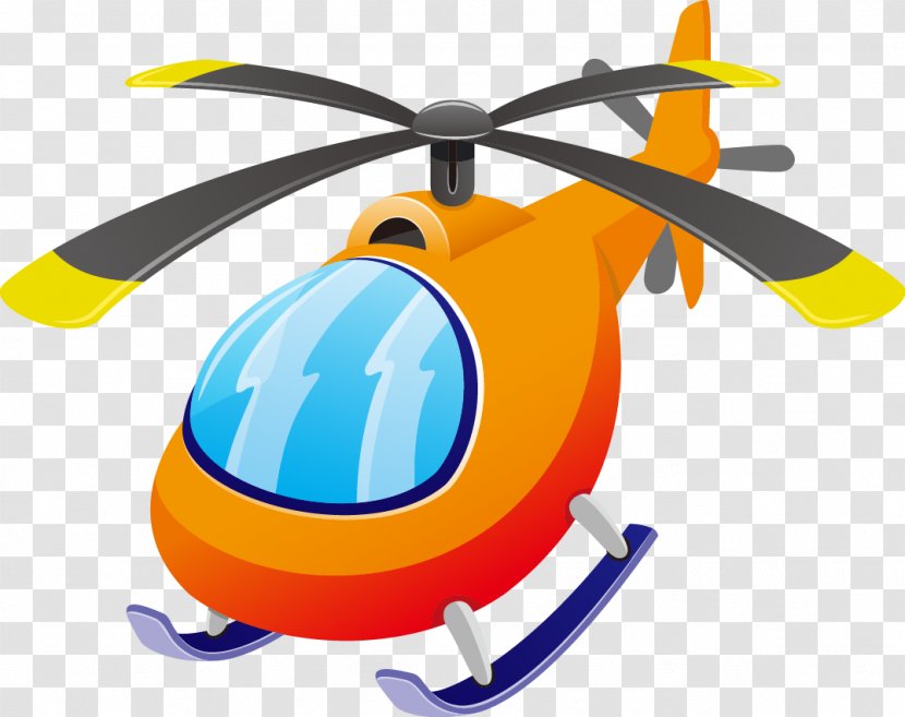 Aircraft Airplane Helicopter - Orange - Cartoon Transparent PNG